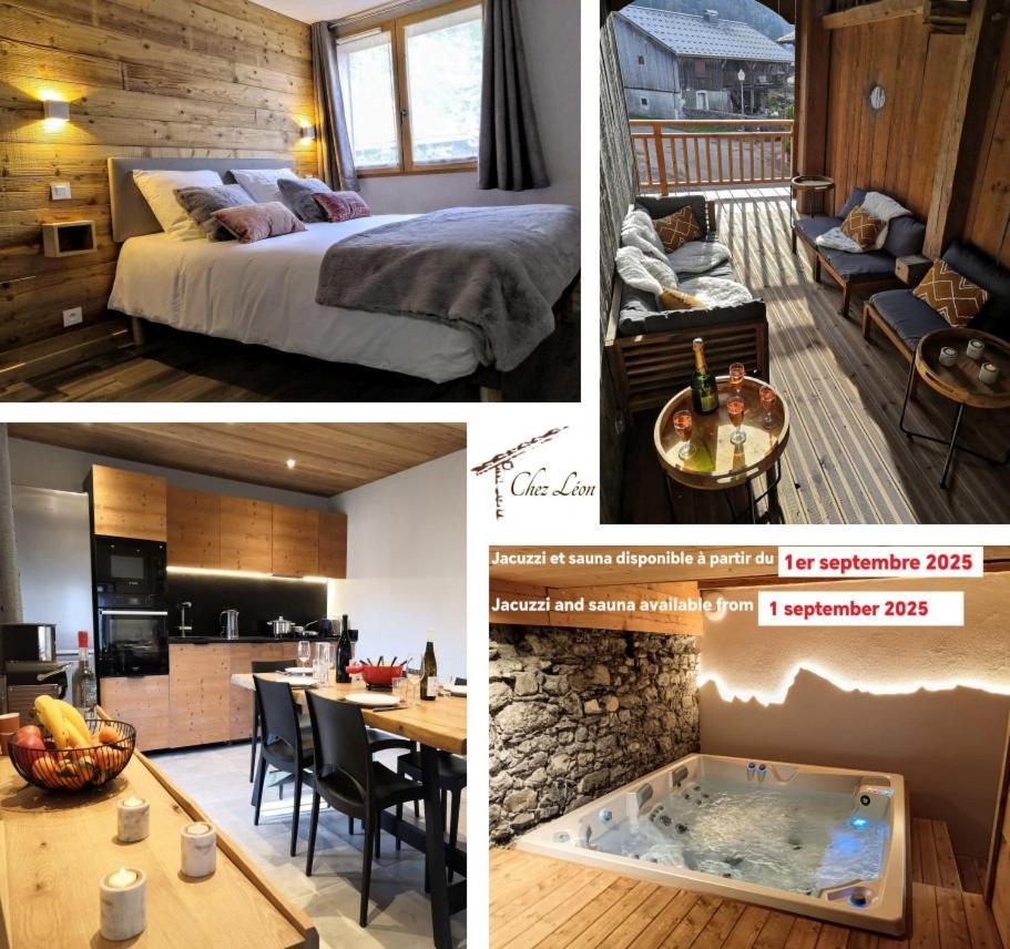 Chez Leon, Jacuzzi Et Sauna Des Le 1Er Septembre 2025 Samoëns Kültér fotó